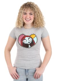 Nightmare Before Christmas Sally Stitch Heart Shirt For Women