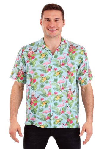 Woven Hawaiian Style Rick Button Up-Rick and Morty