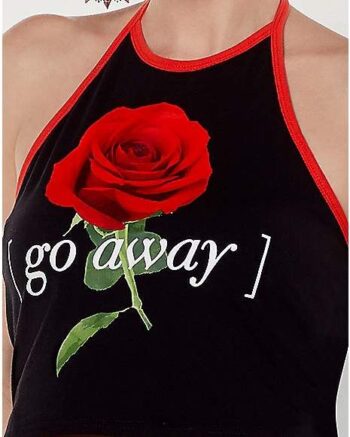 Go Away Rose Halter Crop Top