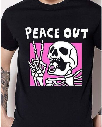 Peace Out Skeleton T Shirt