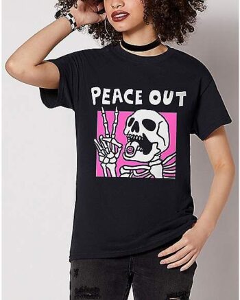 Peace Out Skeleton T Shirt