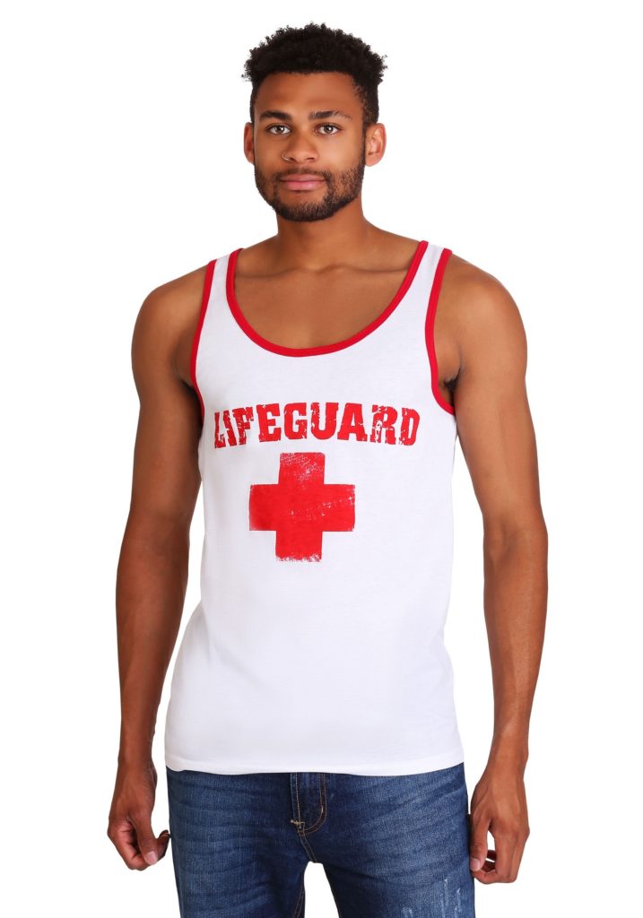The Men's Lifeguard Red and White Tank - Epic Shirt Shop