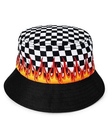 Checkered Flame Bucket Hat