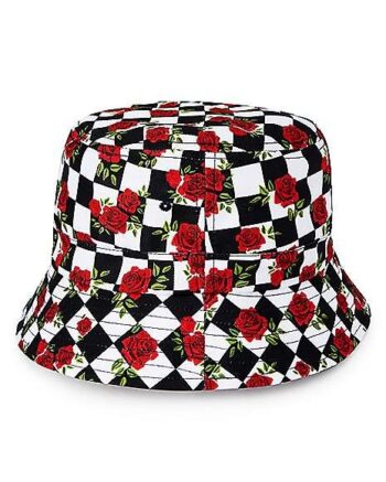 Checkered Rose Bucket Hat