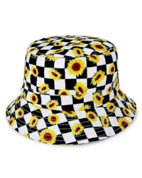 Checkered Sunflower Bucket Hat