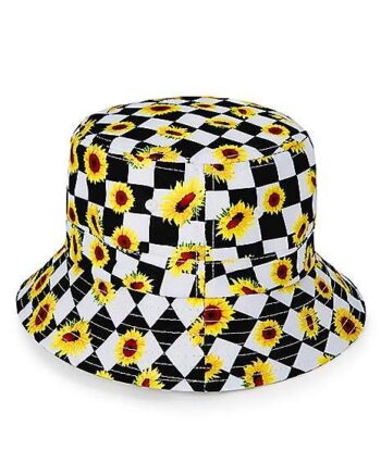 Checkered Sunflower Bucket Hat