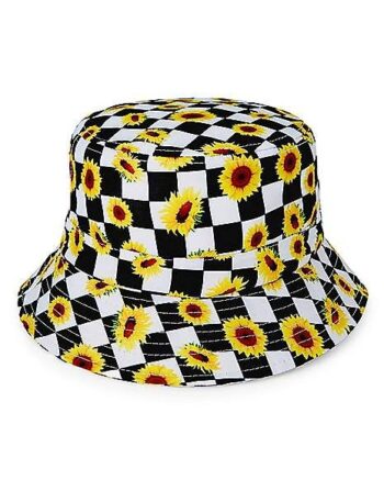 Checkered Sunflower Bucket Hat