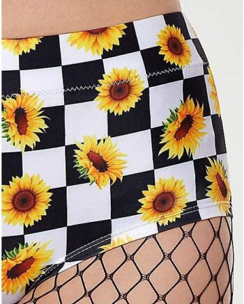 Checkered Sunflower Shorts