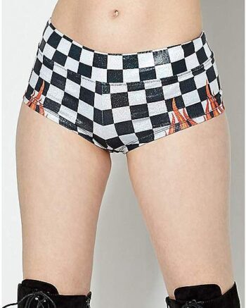 Glitter Checkered Flame Shorts