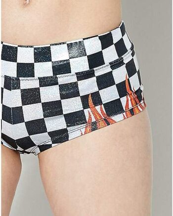 Glitter Checkered Flame Shorts