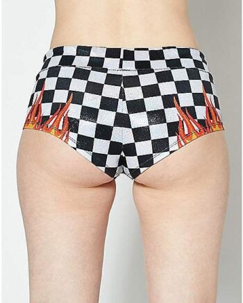 Glitter Checkered Flame Shorts