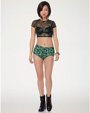 Mesh Leaf Crop Top