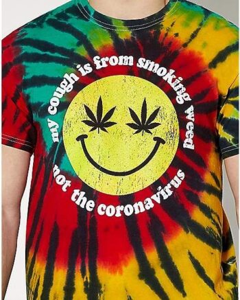 Rasta Tie Dye Smiley Face Cough T Shirt