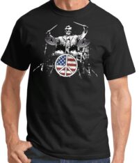 Abe Lincoln Rocks Adult T-shirt - Patriotic Drummer Tee