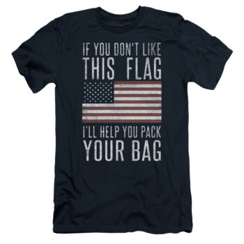 American Flag Slim Fit Shirt Pack Your Bag Navy T-Shirt