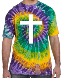 Christian Cross Tie Dye Tee Shirt