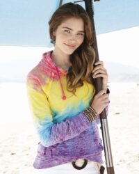 MV Sport Ladies Courtney Burnout Hoodie Sweatshirt - Rainbow