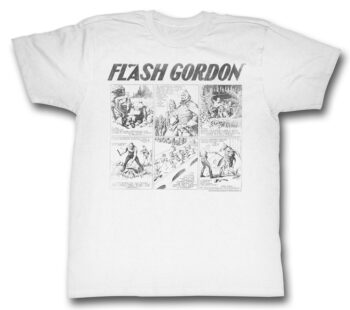 Flash Gordon Shirt 6 Box Comic Strip White T-Shirt