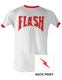 Flash T-Shirt - Flash Bolt Ringer Adult White/Red Tee Shirt