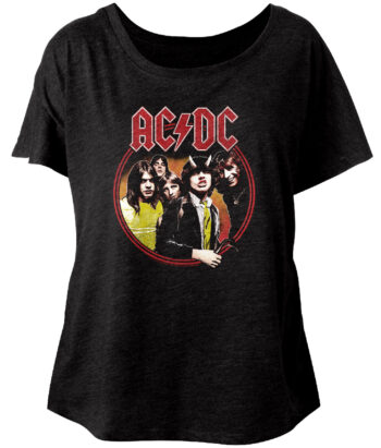 AC/DC Ladies Shirt Highway To Hell Black Dolman T-Shirt