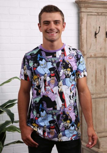 Cakeworthy Disney Evil Villains All Over Print T-Shirt for Adults