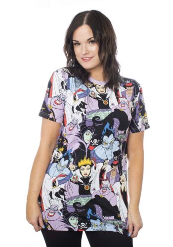 Cakeworthy Disney Evil Villains All Over Print T-Shirt for Adults