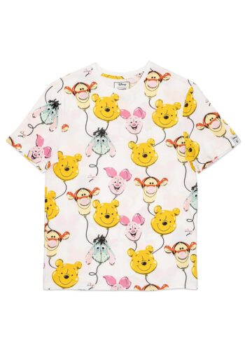 Loungefly Disney Pooh Gang Balloons All Over Print T-Shirt for Adults