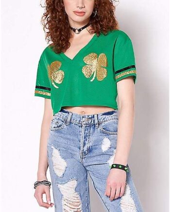 Green Shamrock Crop Jersey