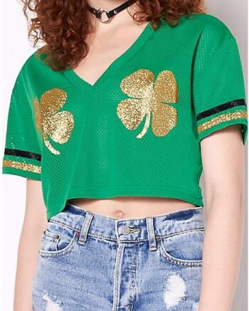 Green Shamrock Crop Jersey