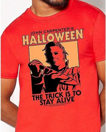 Red Michael Myers Square T Shirt - Halloween