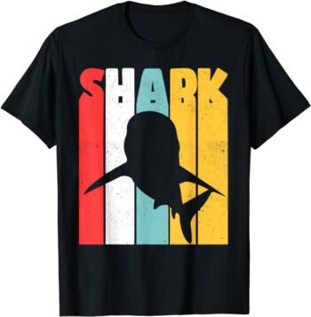 Cool Vintage Shark Lover Men Women Kids T-Shirt