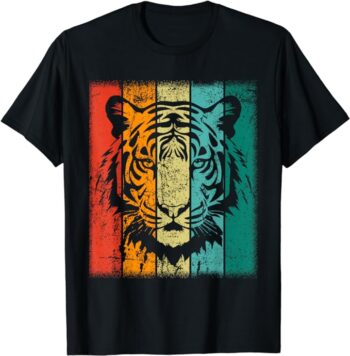 Vintage Cool Retro Tiger Face Head T-Shirt