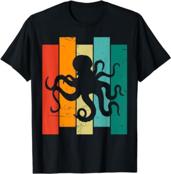 Vintage Retro Sea Animal Octopus Men Women Kids T-Shirt