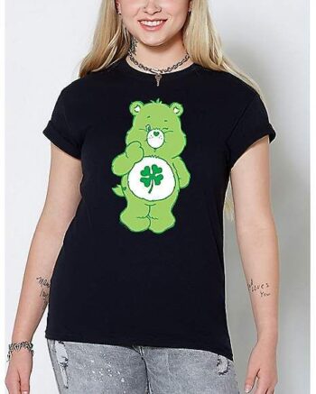 Black Good Luck Bear T Shirt - Care Bears